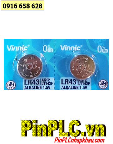 Vinnic LR43, L1142F, AG12 _Pin cúc áo 1.5v alkaline Vinnic LR43, AG12 chính hãng